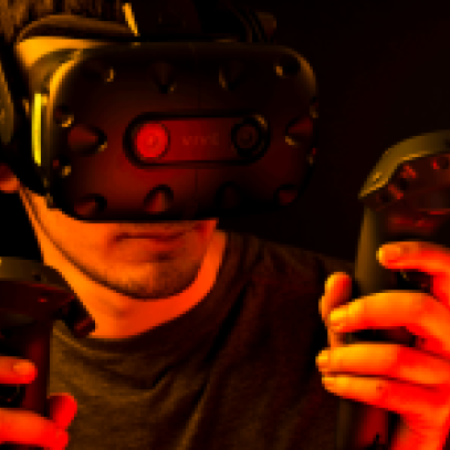 Image of student with VR googles