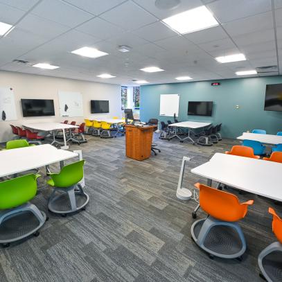 Photo Innovative classroom Basil 208 at St. John Fisher College