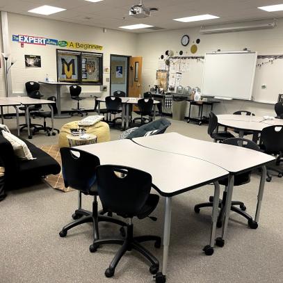 Mobile furniture in classroom