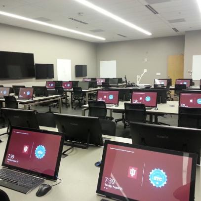 Lab with multiple wall displays