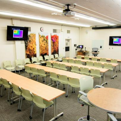 Classroom furniture with dual displays