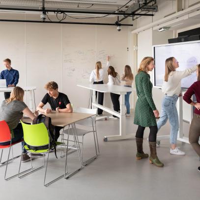 image of active learning and flexible classroom at Utrecht Univ