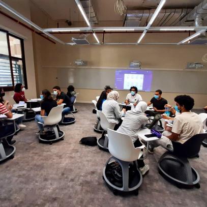 Image of flexible active learning classroom at American Univ. in Cairo Rm CP18