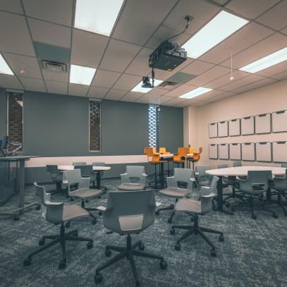 Photo of Active Learning Classroom ED 332 Wide Shot - ASU