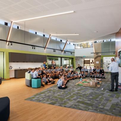 Collaborative area with various seating and group areas