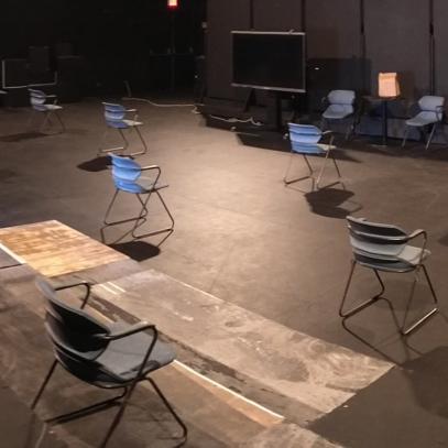 Black box with dispersed seating