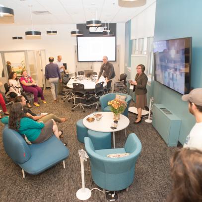 Collaborative area with various seating and group areas